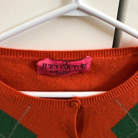 Argyle crop cardigan cashmere - Picture 2 of 5